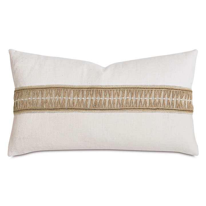 SANDERS JUTE BORDER DECORATIVE PILLOW