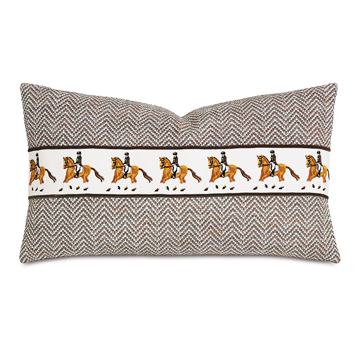 STALLION EMBROIDERED DECORATIVE PILLOW