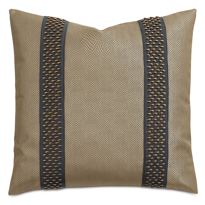 NATALIA BEADED BORDER DECORATIVE PILLOW