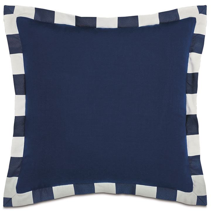 WICKING FLANGE DECORATIVE PILLOW IN INDIGO