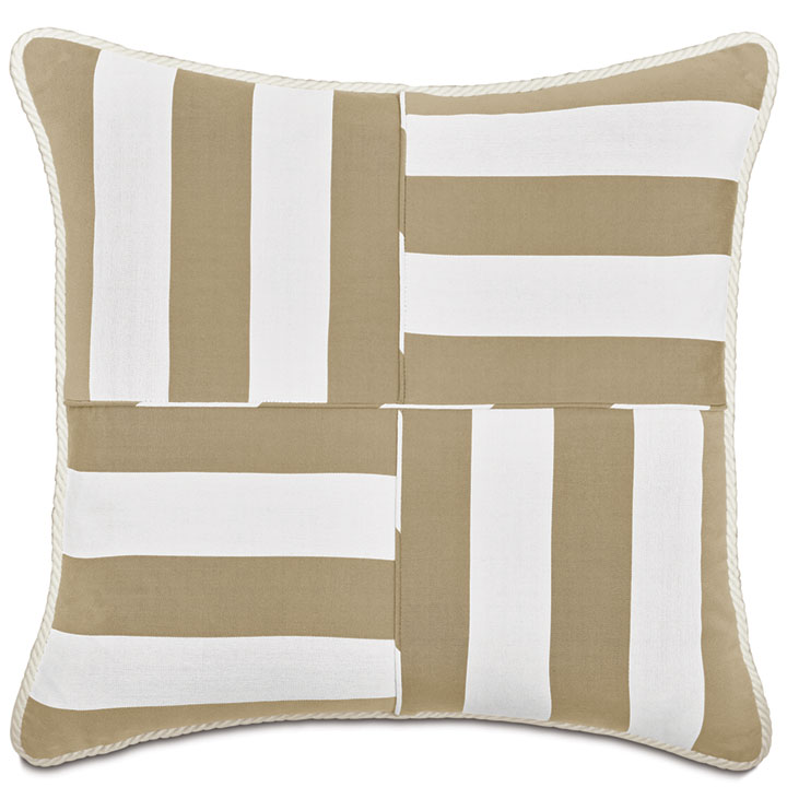 RIPTIDE GEOMETRIC DECORATIVE PILLOW IN KHAKI