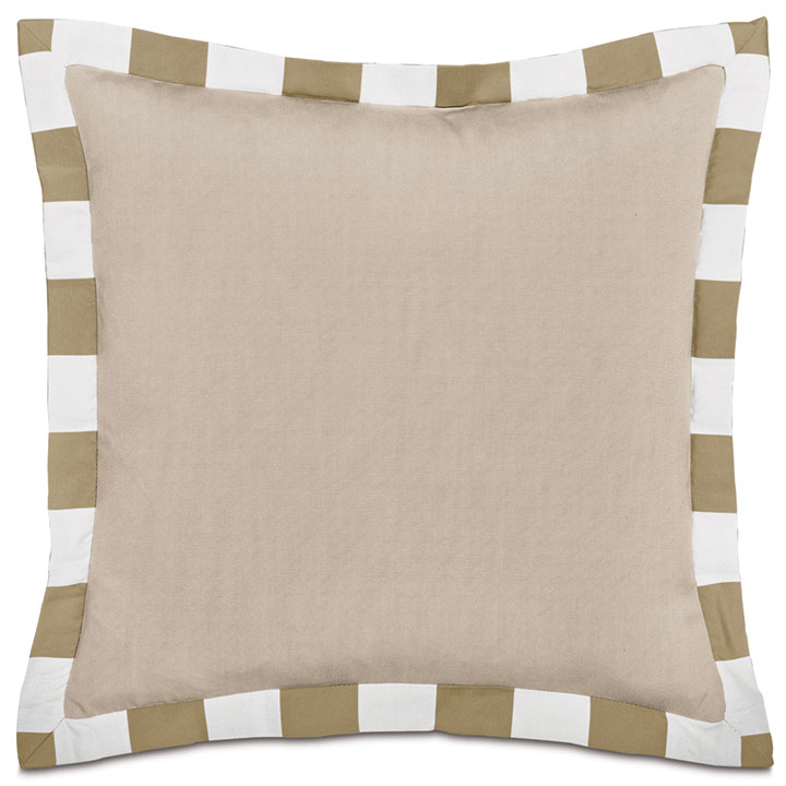 WICKING FLANGE DECORATIVE PILLOW IN OYSTER