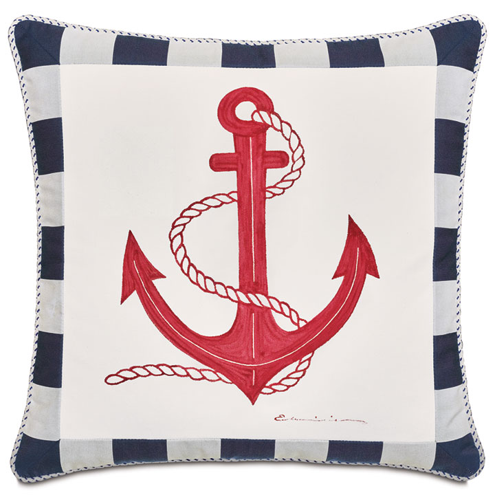 WICKING ANCHOR DECORATIVE PILLOW IN INDIGO