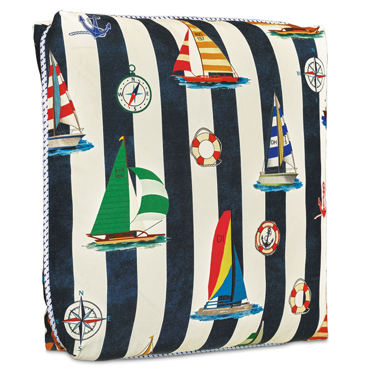SARDINIA NAUTICAL DECORATIVE PILLOW IN NAVY