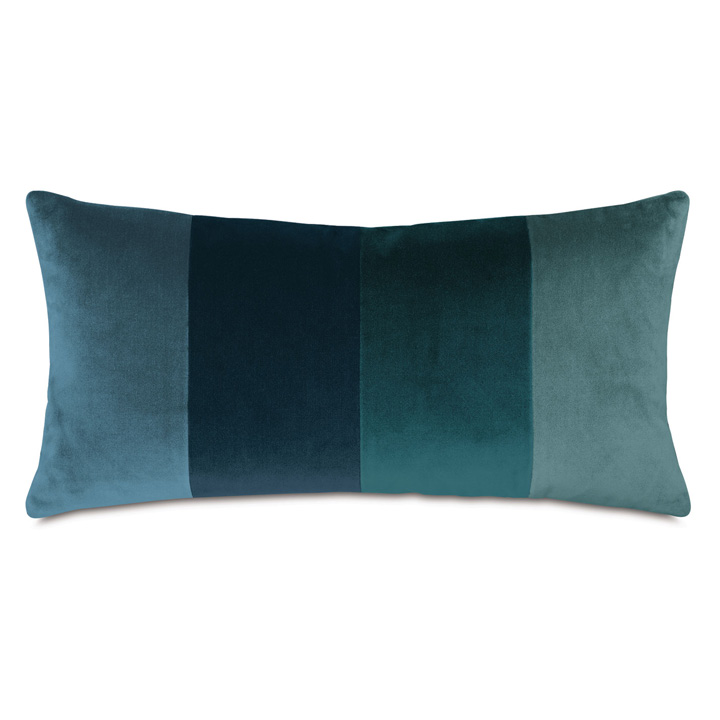 UMA COLORBLOCK DECORATIVE PILLOW IN PEACOCK