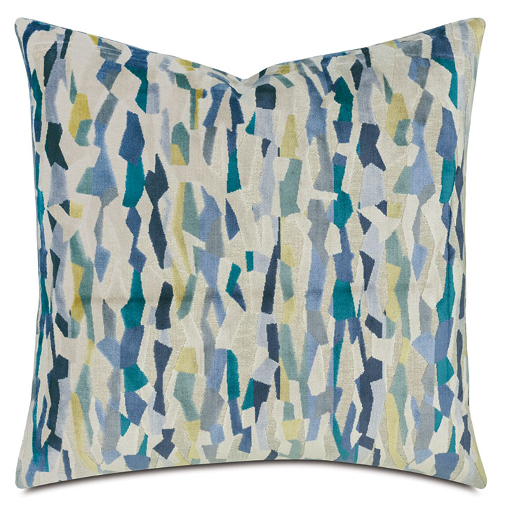 NERETVA GEOMETRIC DECORATIVE PILLOW IN OCEAN