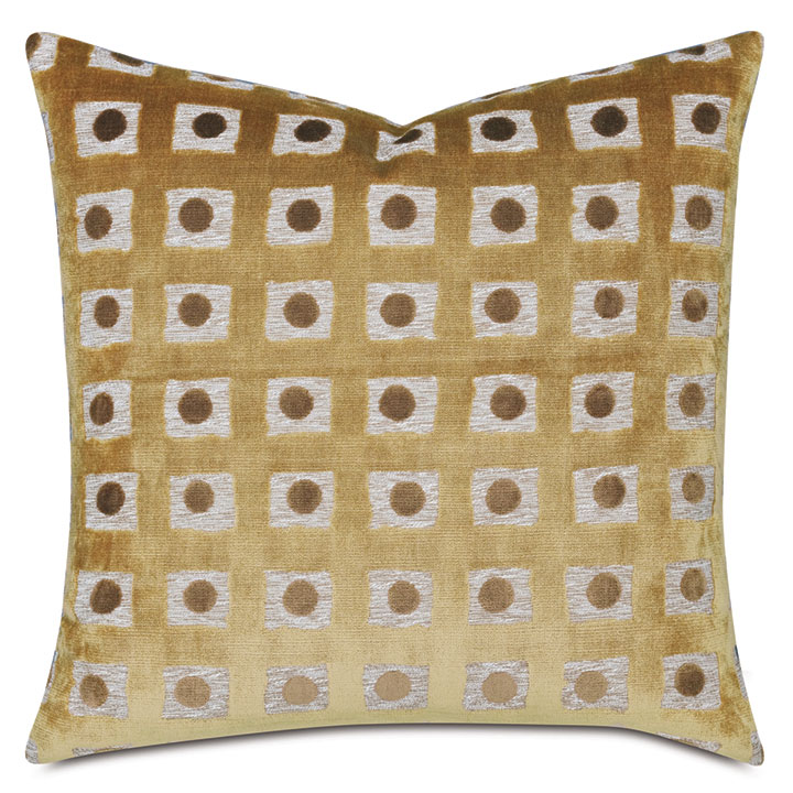 SALVATORE DOMINO DECORATIVE PILLOW IN GOLD