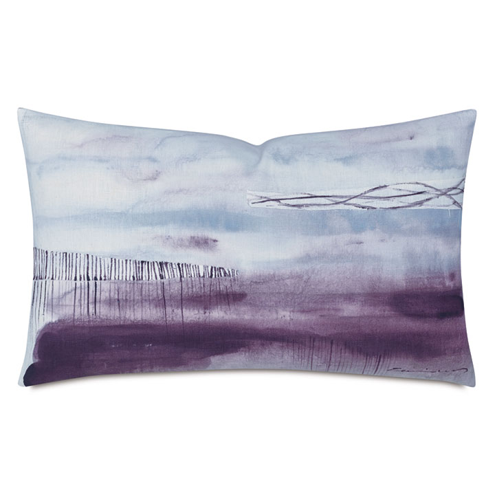 PALETTE HAND PAINTED DECORATIVE PILLOW IN PLUM