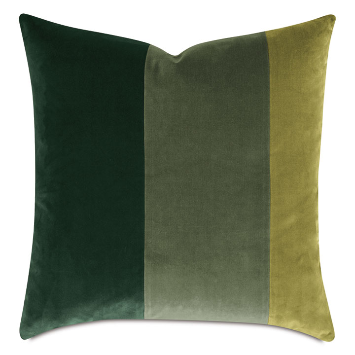 PALETTE VELVET DECORATIVE PILLOW IN GREENS