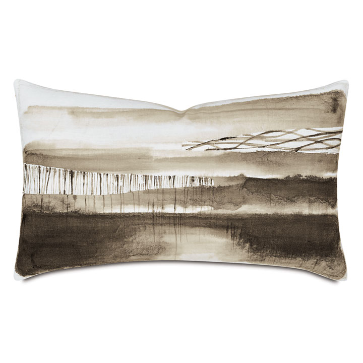 PALETTE HAND PAINTED DECORATIVE PILLOW IN TRUFFLE