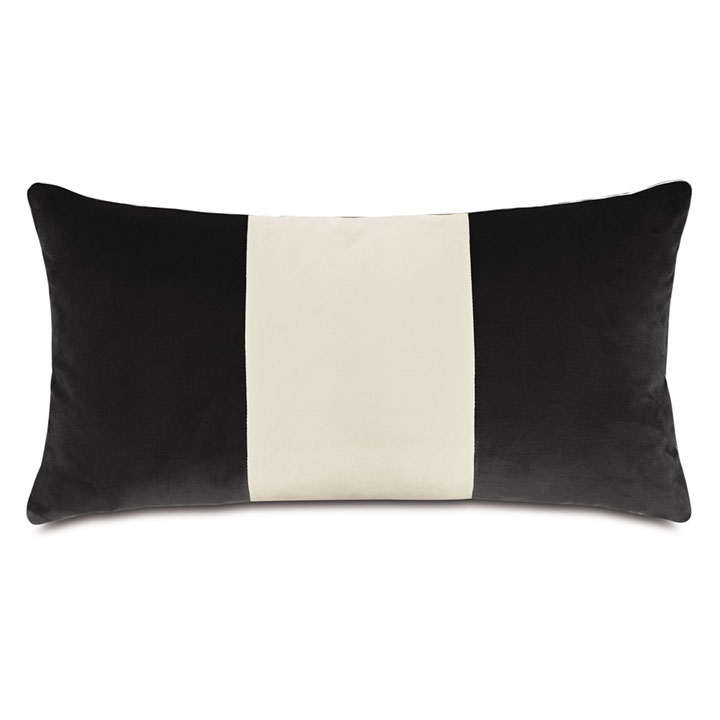 UMA COLORBLOCK DECORATIVE PILLOW IN BONE BLACK