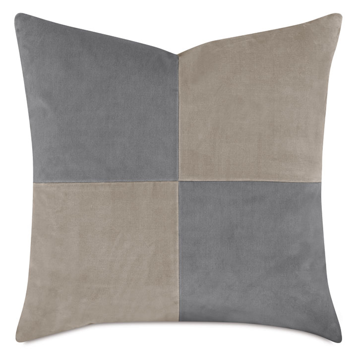 UMA COLORBLOCK DECORATIVE PILLOW IN GREIGE