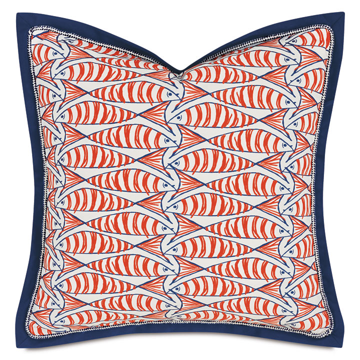 BOQUERONES SARDINES DECORATIVE PILLOW IN PAPAYA