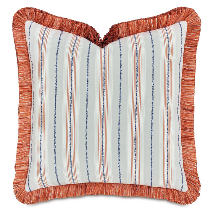 WELLERMAN STRIPED DECORATIVE PILLOW IN CORAL