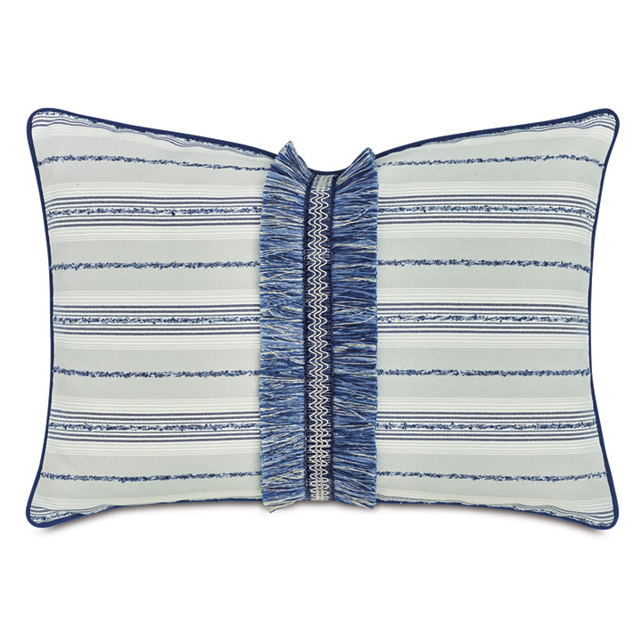 WELLERMAN FRINGE DECORATIVE PILLOW IN NAVY