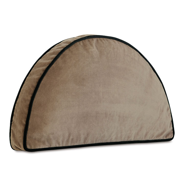 Velvet Demilune Decorative Pillow in Khaki