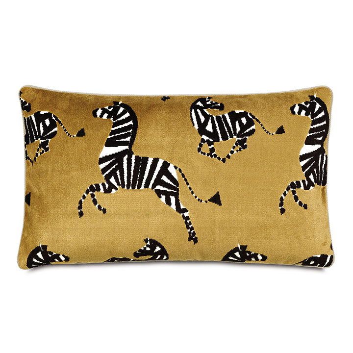 Tannenbaum Zebra Decorative Pillow In Honey