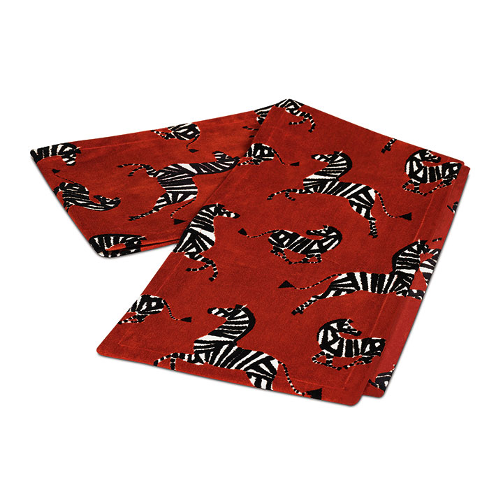 Tannenbaum Zebra Table Runner In Cherry