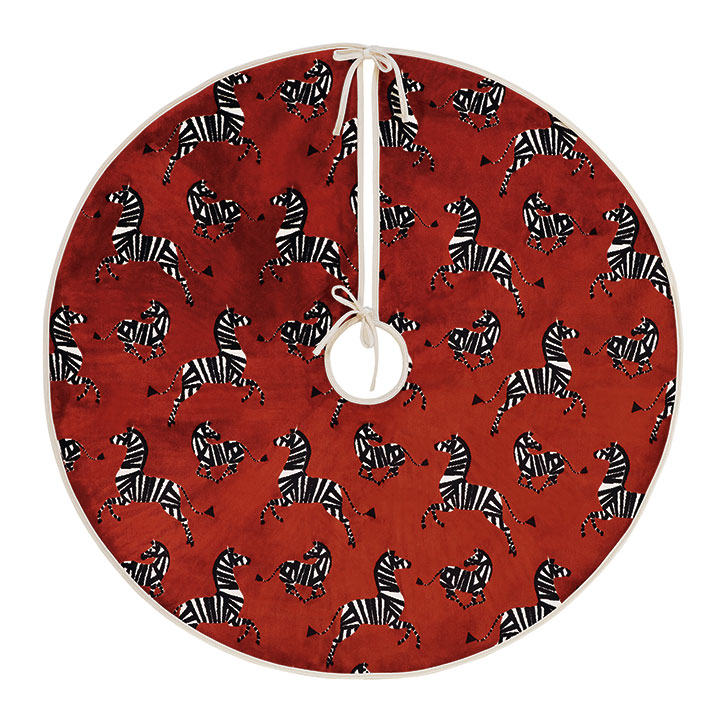 Tannenbaum Zebra Tree Skirt In Cherry