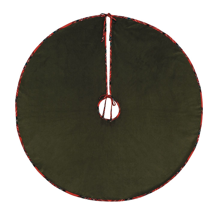 Tannenbaum Velvet Tree Skirt In Olive