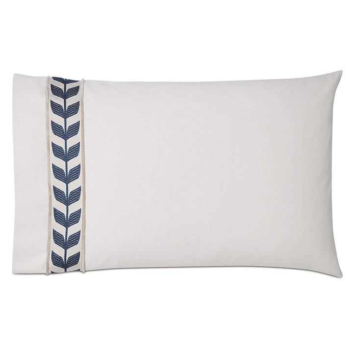 Akela Leaf Standard Sham In Blue (Left)