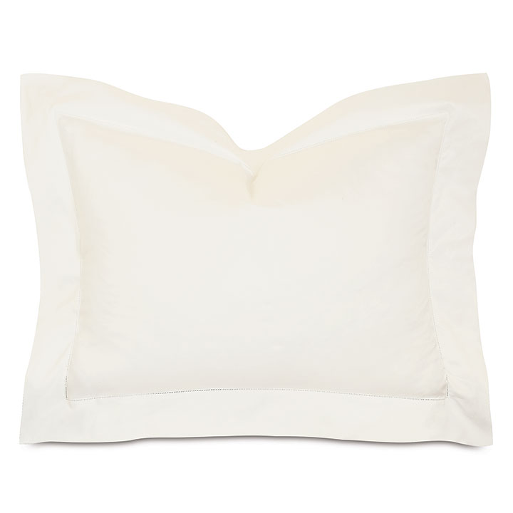 Roma Sateen Standard Sham in Ivory