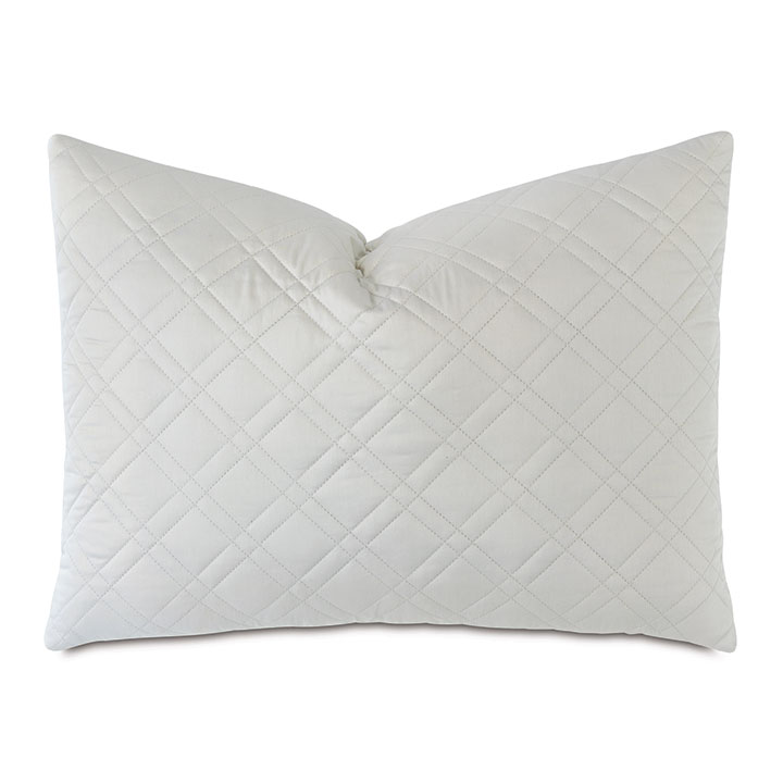 Coperta Diamond Quilted Standard Sham in Silver