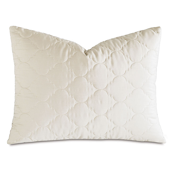 Viola Quilted Standard Sham in Ivory