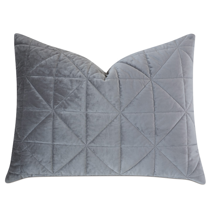 Nova Quilted Velvet Standard Sham in Heather