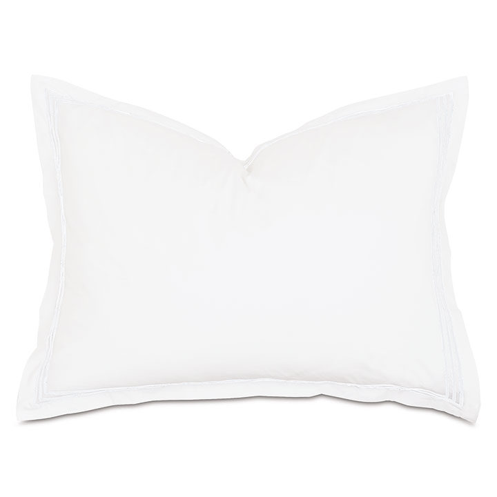 Tessa Satin Stitch Standard Sham in White/White