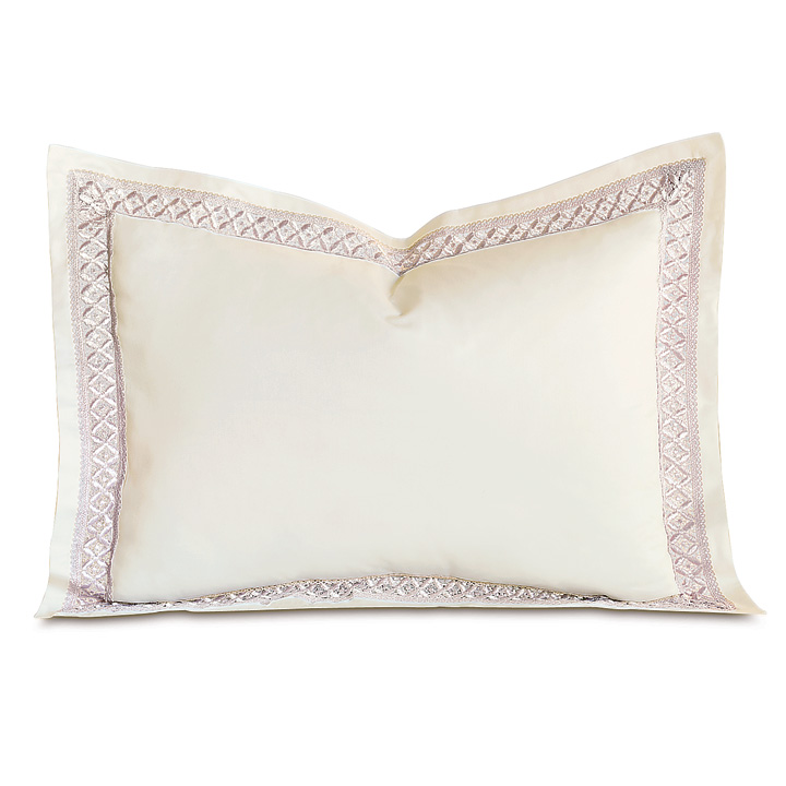 Juliet Lace Standard Sham in Ivory/Fawn