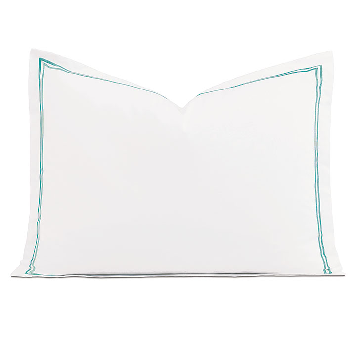 Enzo Satin Stitch Standard Sham In Aruba