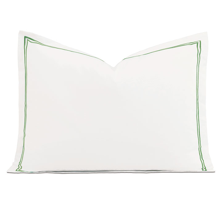 Enzo Satin Stitch Standard Sham In Emerald