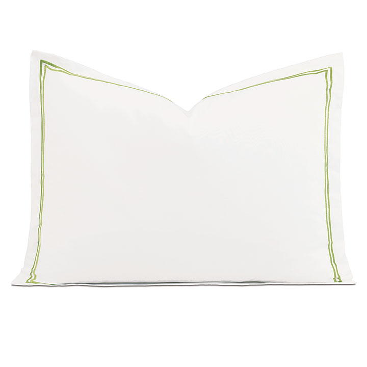 Enzo Satin Stitch Standard Sham in Lime