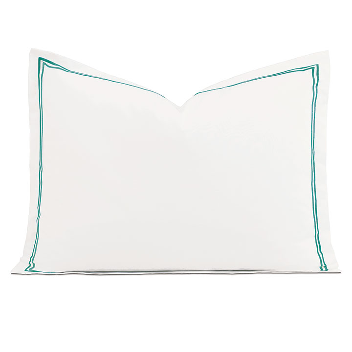 Enzo Satin Stitch Standard Sham in Peacock