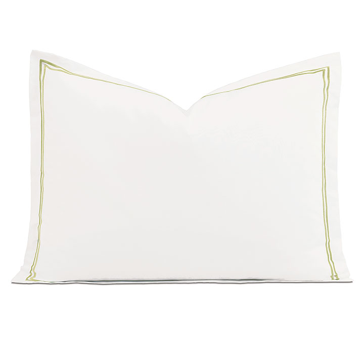 Enzo Satin Stitch Standard Sham In Pear