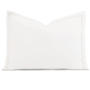 Enzo Satin Stitch Standard Sham in White