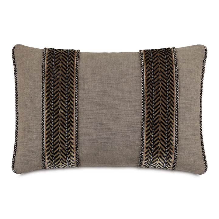 TALENA CHEVRON TRIM DECORATIVE PILLOW