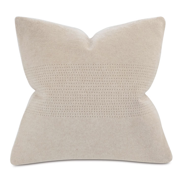 Brera Horizontal Tailor Tacks Decorative Pillow In Bisque