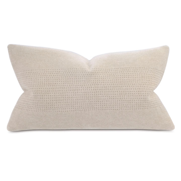 Brera Horizontal Tailor Tacks Decorative Pillow In Bisque