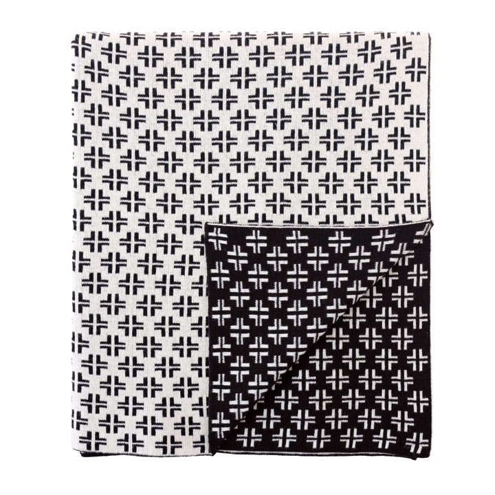 Lennon Criss-Cross Knit Throw In Black