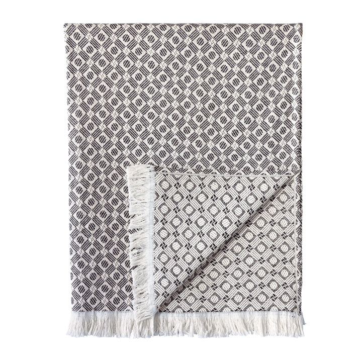 Carnaby Modern Birds Eye Throw In Black