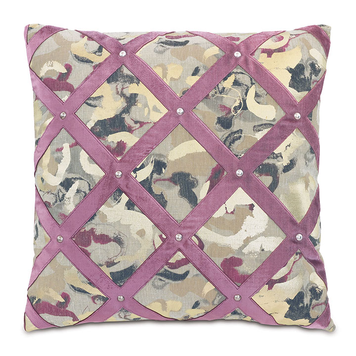 Valentina Velvet Lattice Decorative Pillow