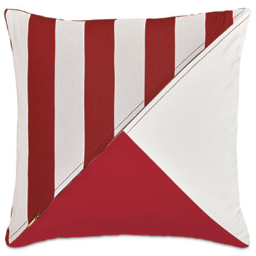 WICKING COLORBLOCK DECORATIVE PILLOW IN SCARLET