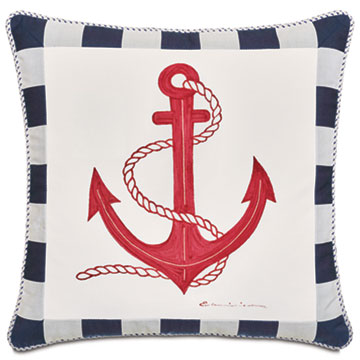 WICKING ANCHOR DECORATIVE PILLOW IN INDIGO