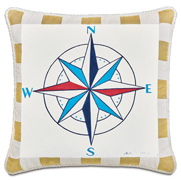 WICKING COMPASS DECORATIVE PILLOW