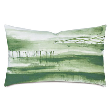 PALETTE HAND PAINTED DECORATIVE PILLOW IN FERN