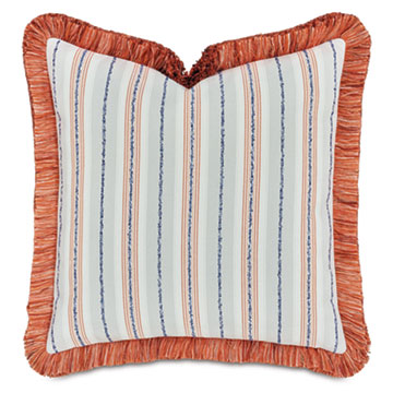 WELLERMAN STRIPED DECORATIVE PILLOW IN CORAL