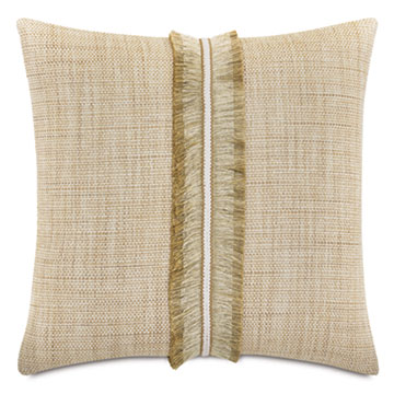 WREN FRINGE APPLIQUE DECORATIVE PILLOW