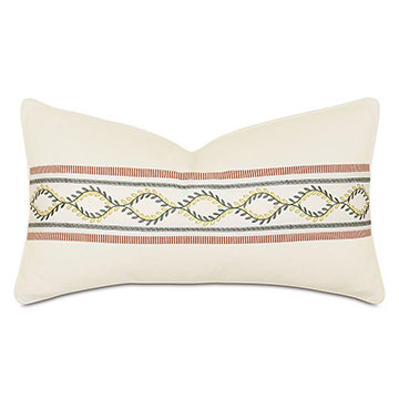 Marguerite Embroidered Tape Decorative Pillow